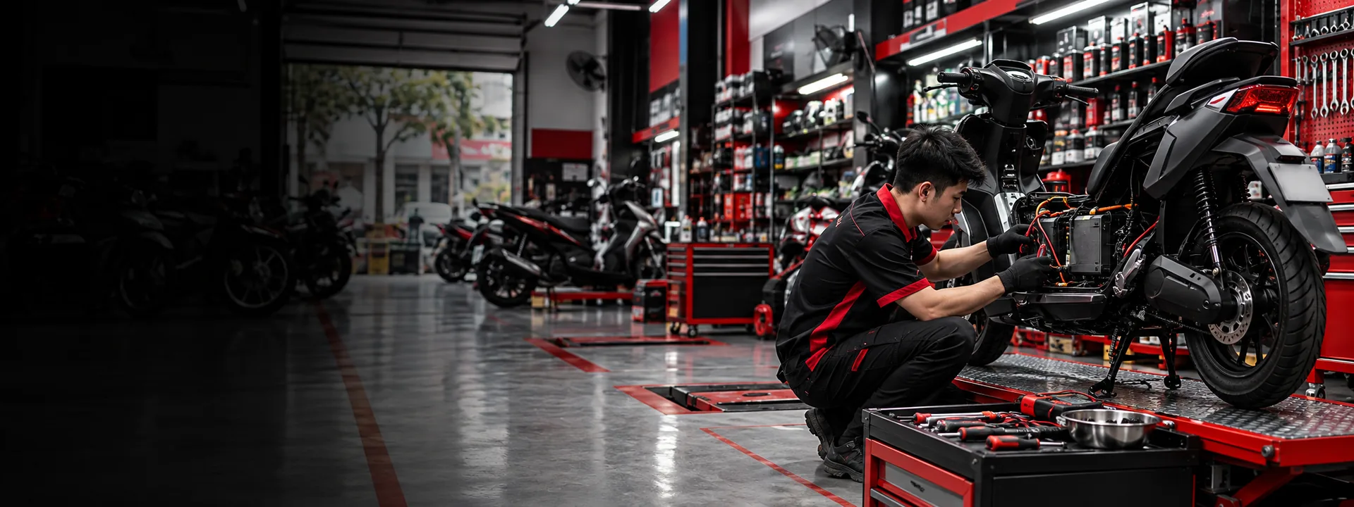 Kiểm tra hệ thống điện xe máy điện